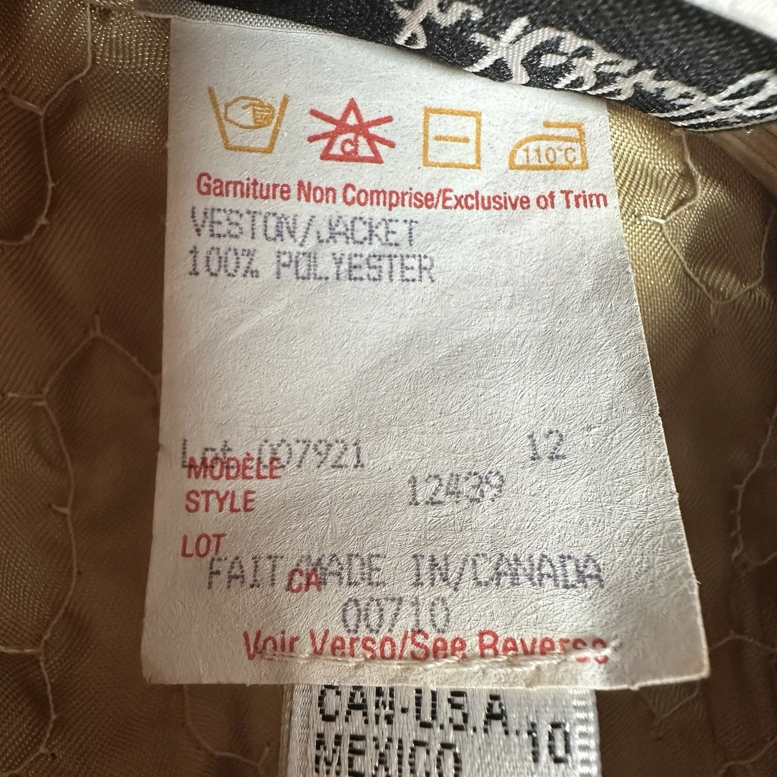 Joseph Ribkoff Size 10 Gold Jacket Veston Crinkle Bubble Popcorn Satin Button - Image 6