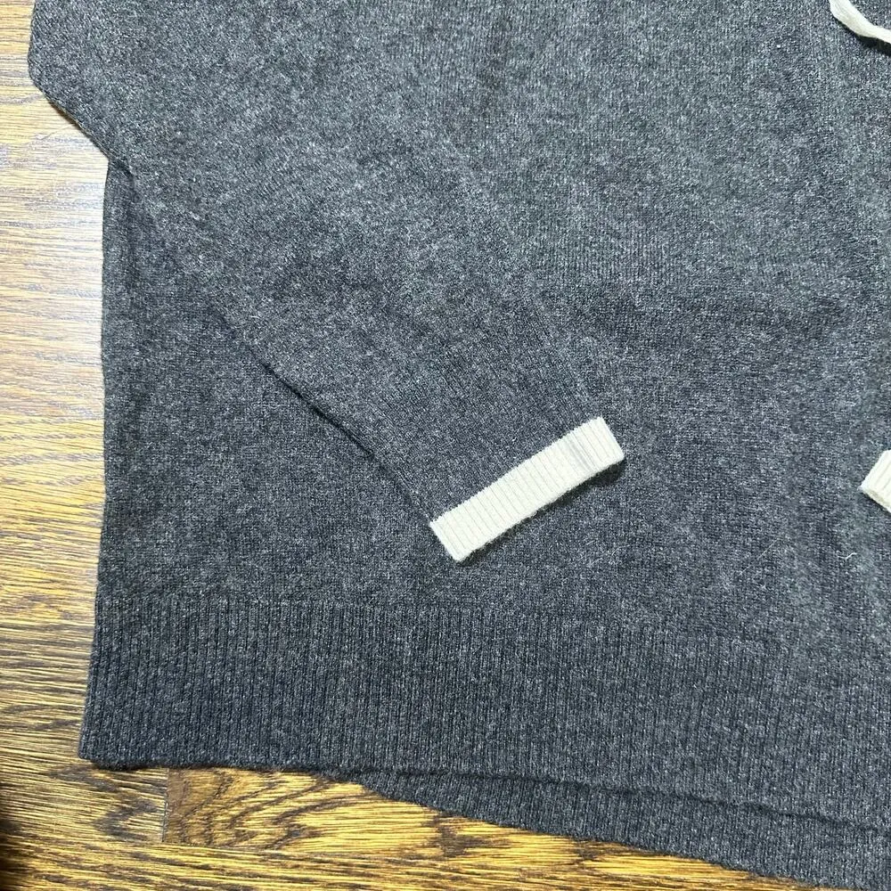 Summersalt Wool Cashmere Charcoal Gray Hoodie Pullover Sweatshirt - Image 4