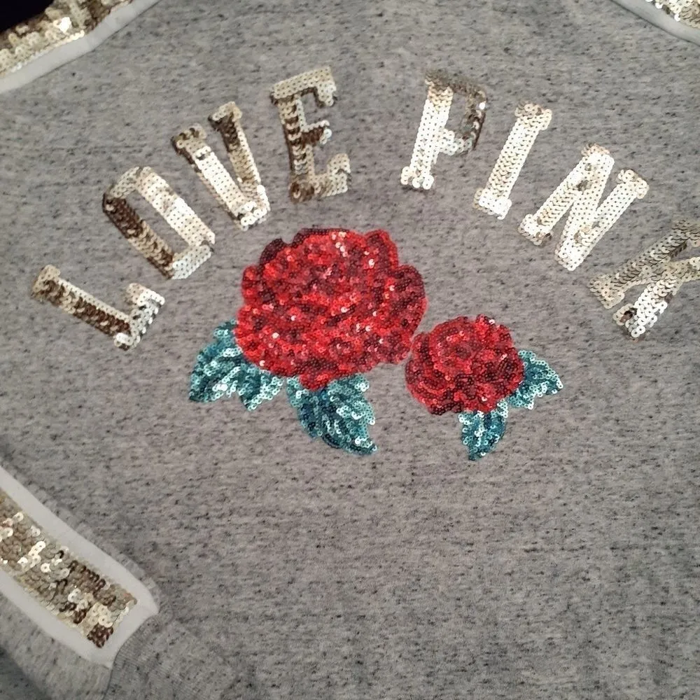 VS PINK lace up Pocket Bling Hoodie - Image 4