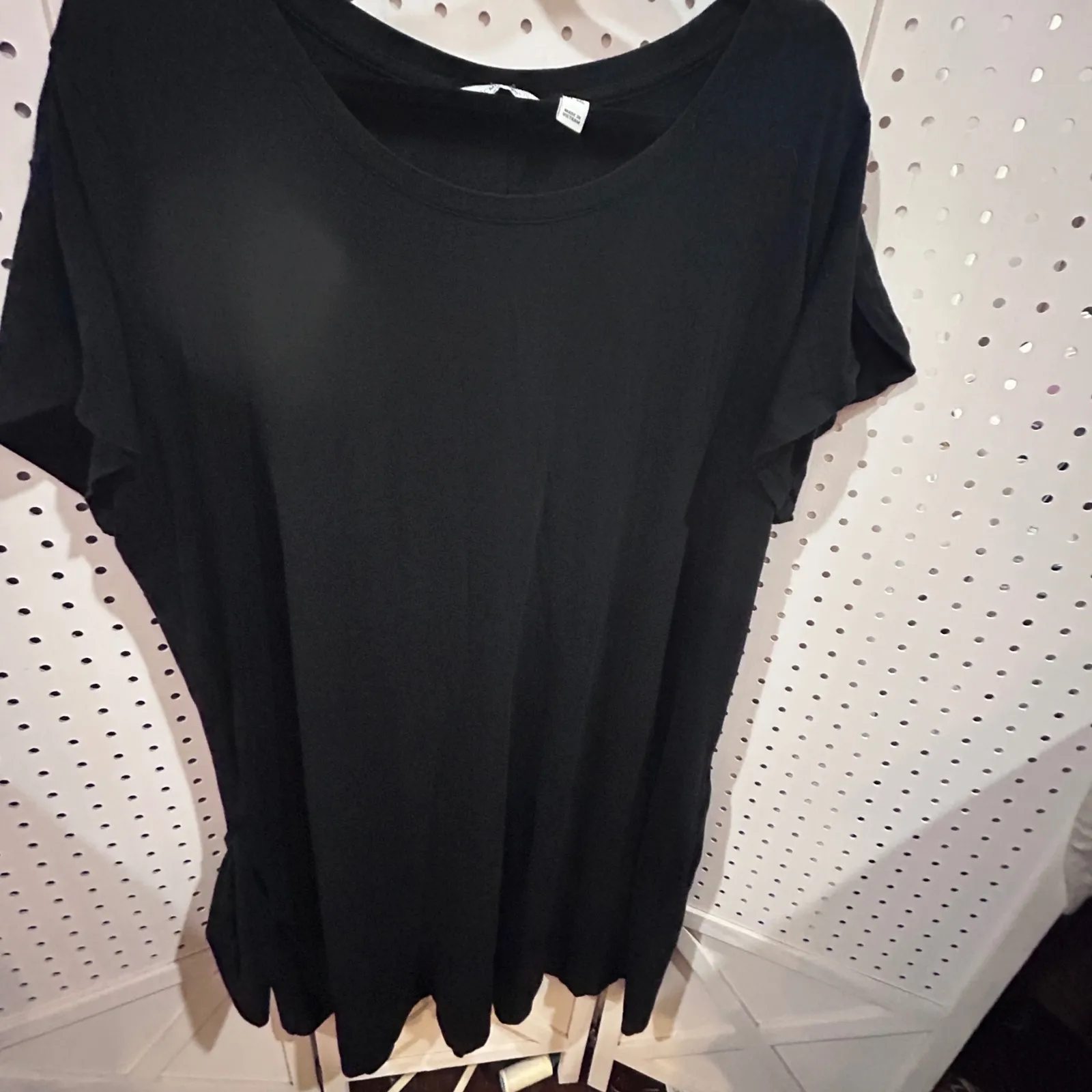 Isaac Mizrahi Live Black Crew Neck Short Sleeve Tunic Dress Size 3X - Image 3