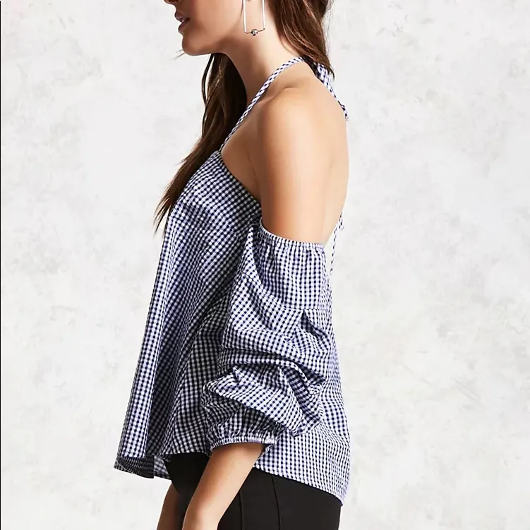 Gingham print halter top Size Small - Image 3