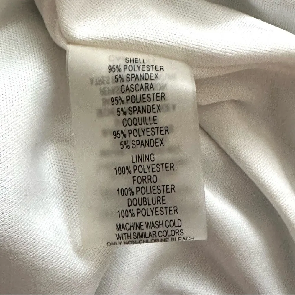 Vince Camuto Dress Blue Green White Striped 3/4 Sleeve Lined Shift Dress Size 6 - Image 10