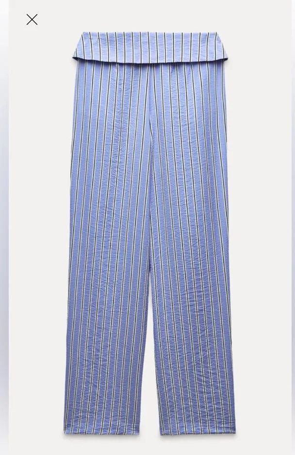 ZARA
STRIPED TROUSERS WITH TURN-DOWN WAIST - Image 2