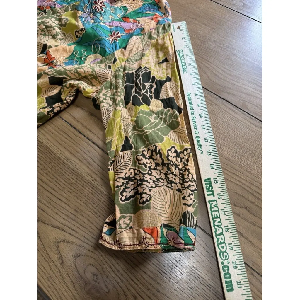 Kathmandu To You Women Measured Tropical Hawaiian Tunic Top Long‎ Sleeve Rayon - Image 2