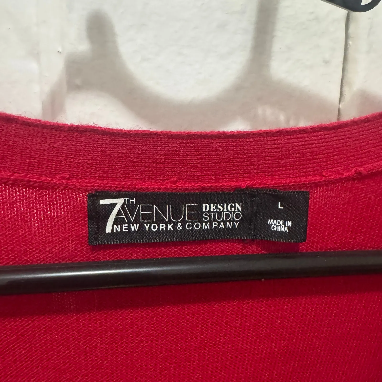 New York & Company Size large 7th Avenue Red Cardigan Jewel Buttons jewels - Image 4