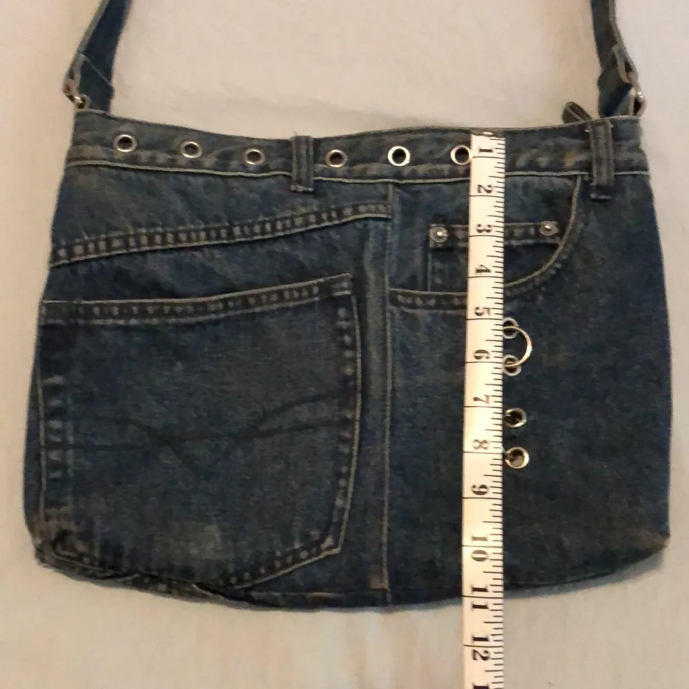 VTG Vintage Handmade Jean Purse with adjustable strap - Image 7