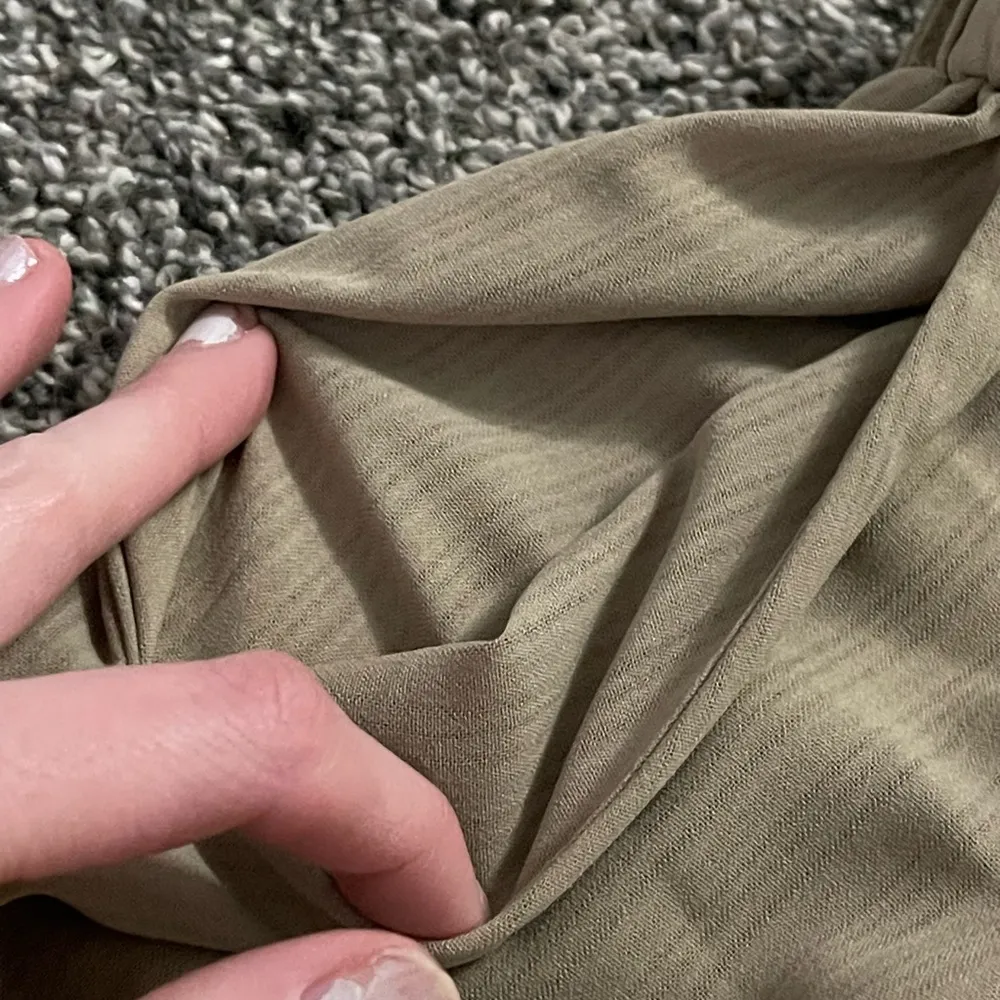 Shein tan stretchy wide leg high waisted business casual pants with pockets L - Image 5