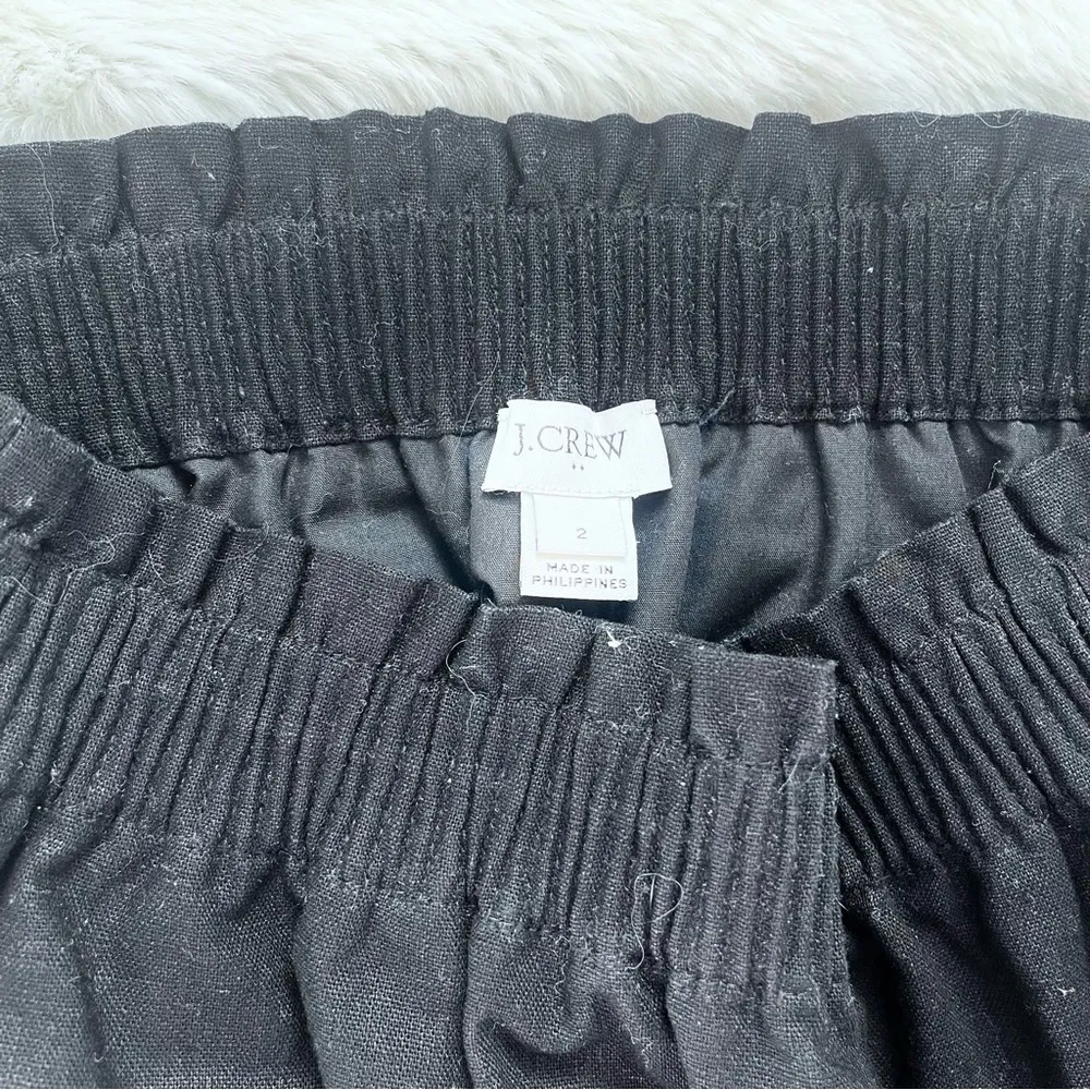 J. Crew Paper-bag Skirt Linen Black Scalloped Hem - Image 6