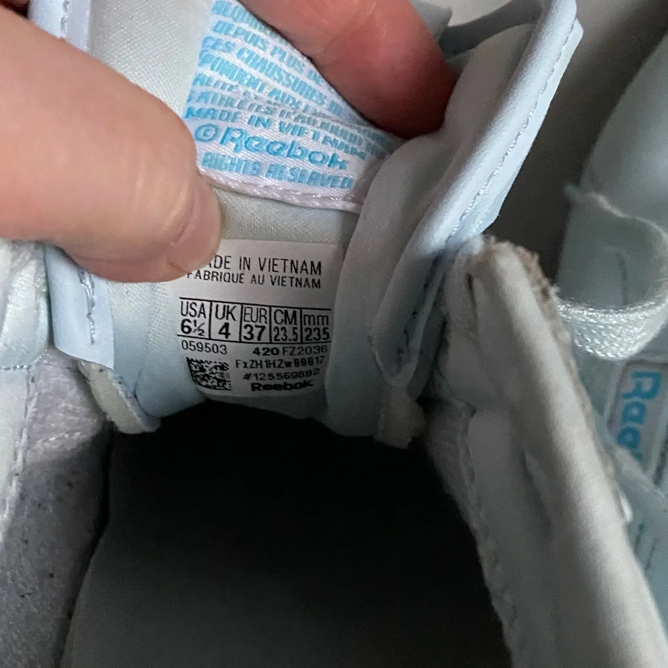 Reebok Retro Gum Rubber Blue Trainers Sneakers 6.5 Low Top 80s Vintage Style - Image 8