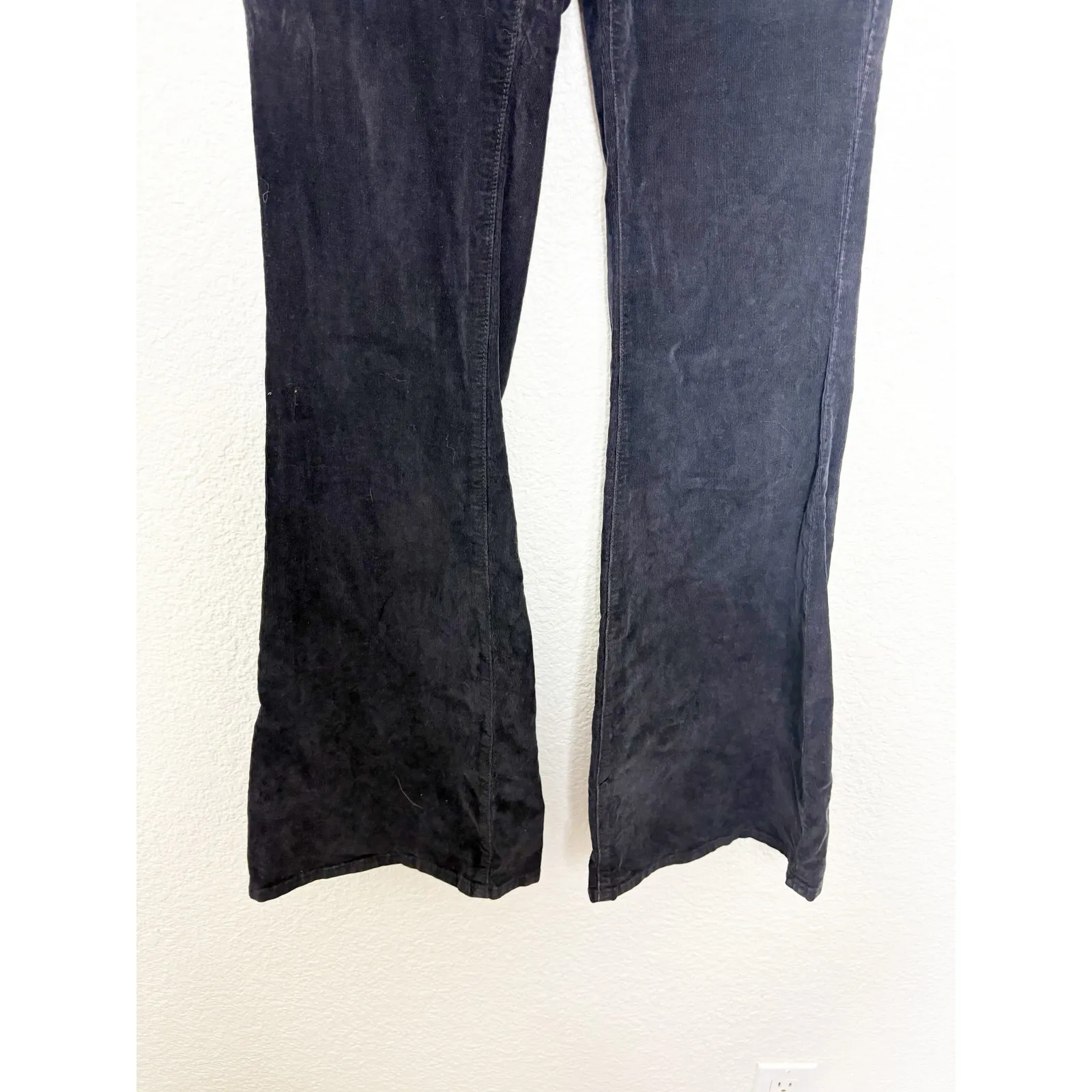 Free People Jayde Cord Flare Pants Size 29 Black Stretch Hi Rise 70s Bohemian - Image 10