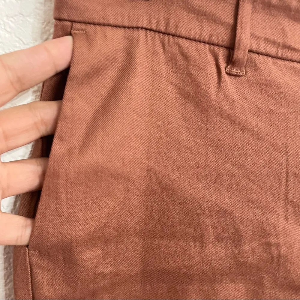 J Jill Womens Pants Brown Linen Stretch Cropped Flat Front Classic Size 12 - Image 6