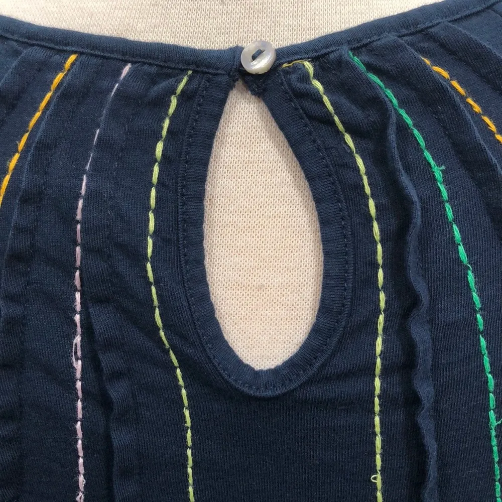 Maeve by Anthropologie Navy Chamonix Embroidered Swing Top - Image 6