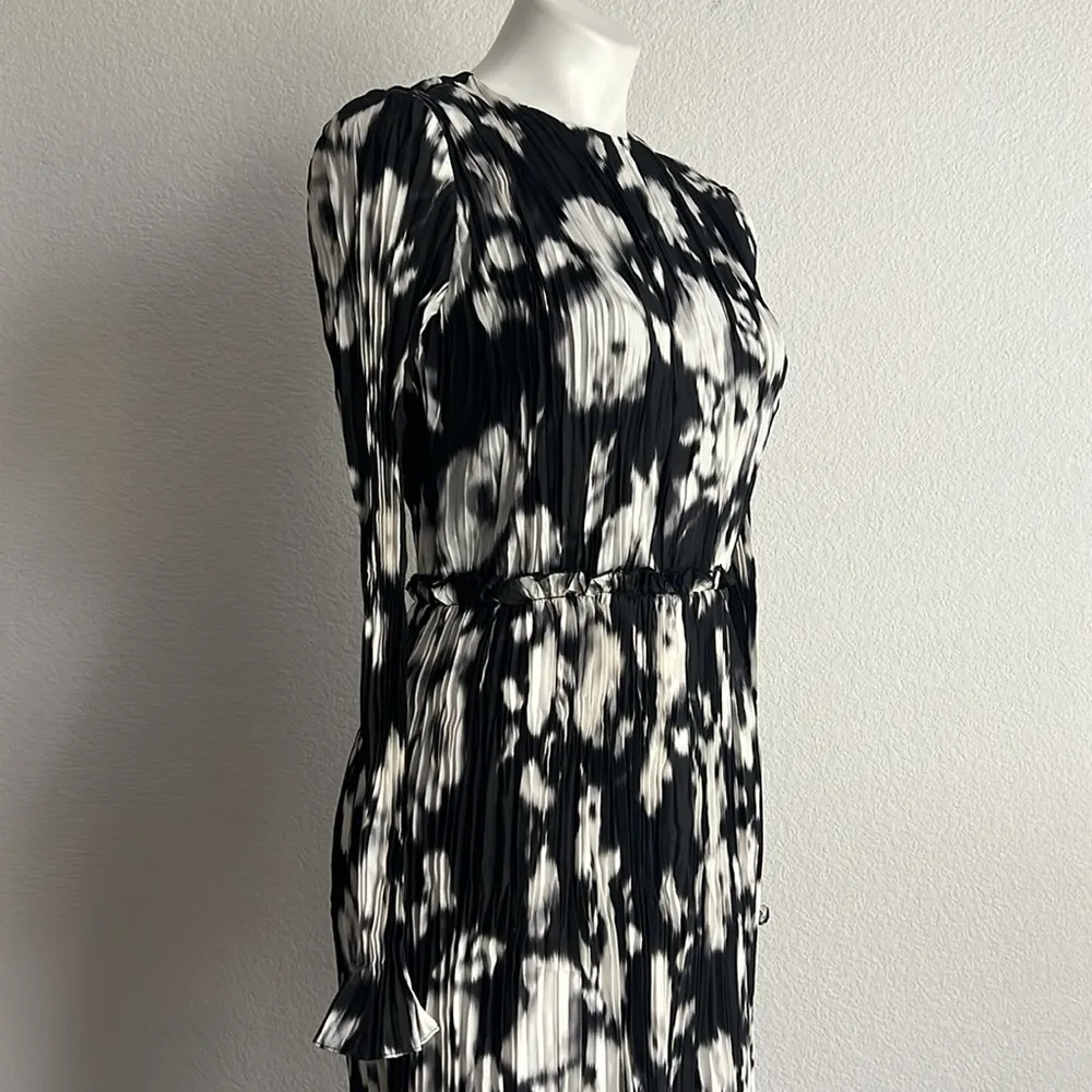 Jason Wu Collection Lace-Paneled Floral Plissé Silk-Satin Midi Dress, NWT, Size4 - Image 12