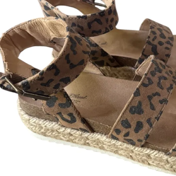 Leopard Print Sandals platform jute braided Univeral Thread 7 ankle strap - Image 2