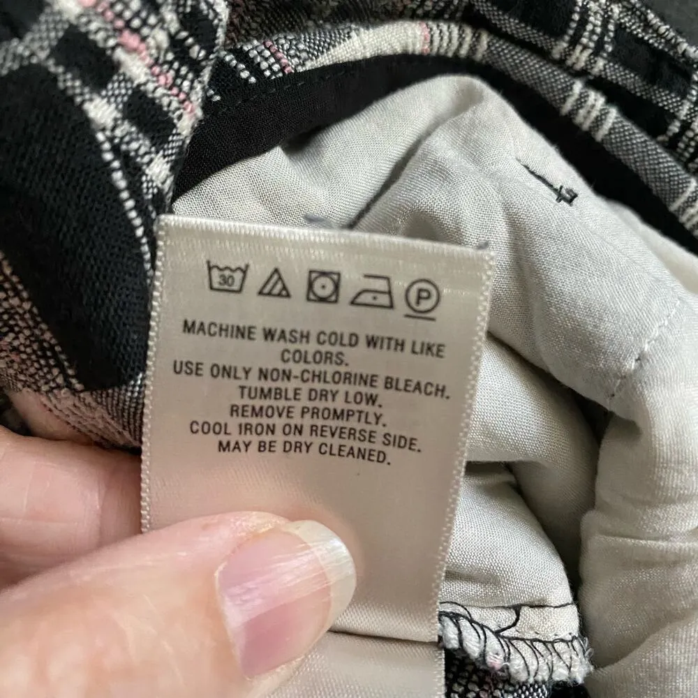 Ett:twa Anthropologie 0 Luca Plaid Wide Leg Crops Crop Pants High Rise Belted - Image 6