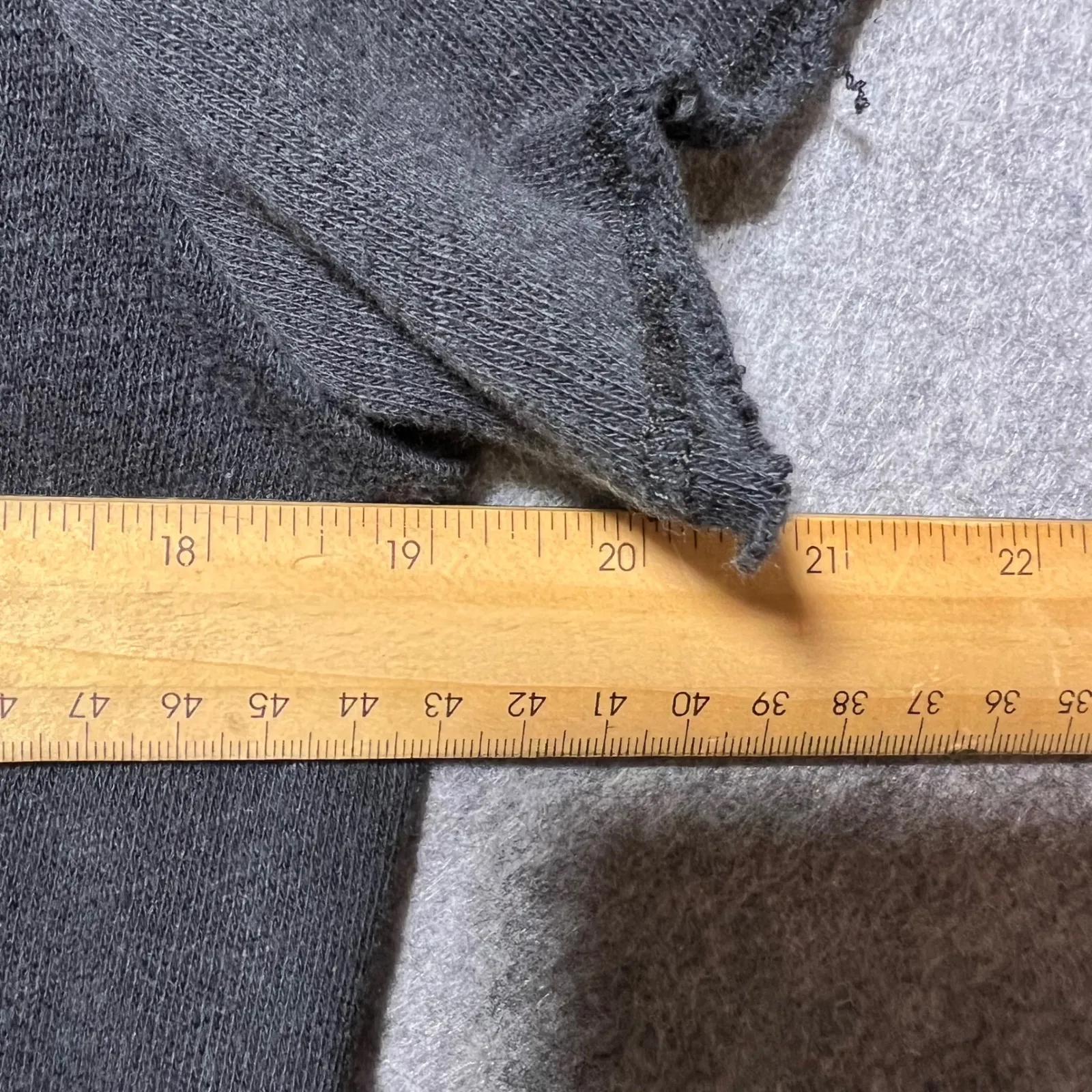 Project Social T Shirt Charcoal Grey V Neck Distressed Raw Hem Top Womens Small - Image 5