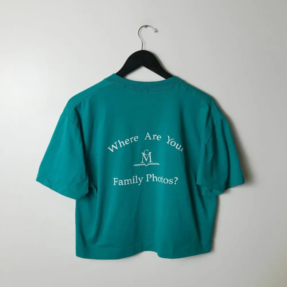 Vintage Where Are Your Family Photos T Shirt USA Crop Top Creative Memory Large - Image 15