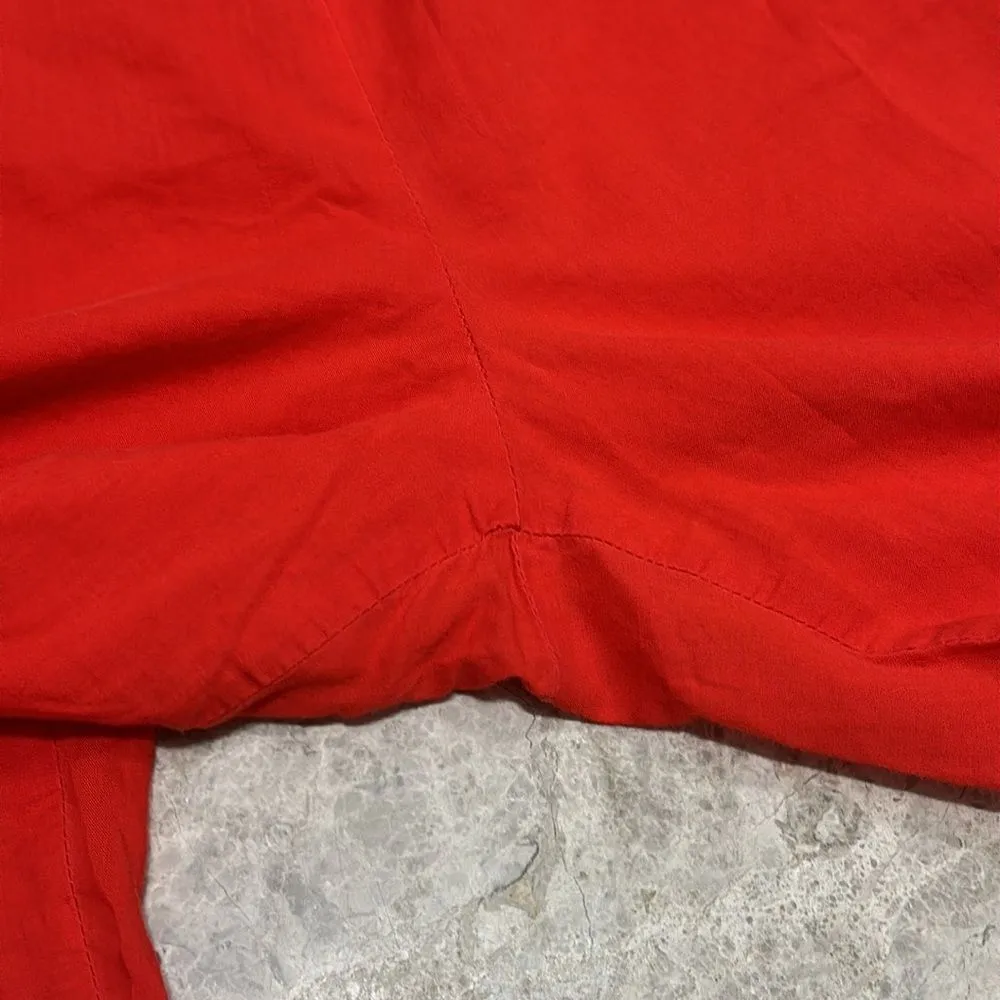 Victoria’s Secret Y2K  Cropped PJ Pajama Pant Red M Flower Applique' - Image 9