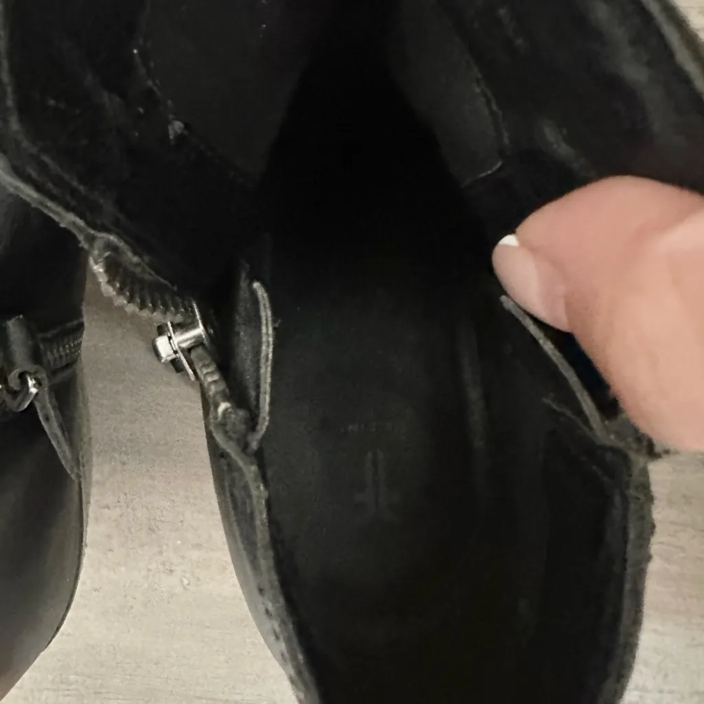 FRYE Boots Womens Size 7.5 M Sacha Rustic Booties Black Leather Ankle Dual Zip - Image 5