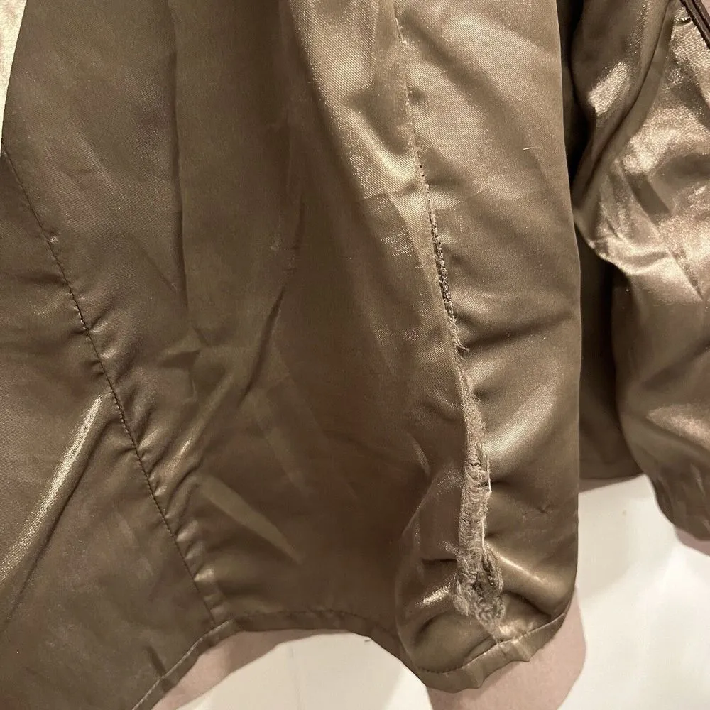 Kenneth Cole  NY Womens Single Breasted Large Button Tan Wool Blend Peacoat Sz 10 - Image 10