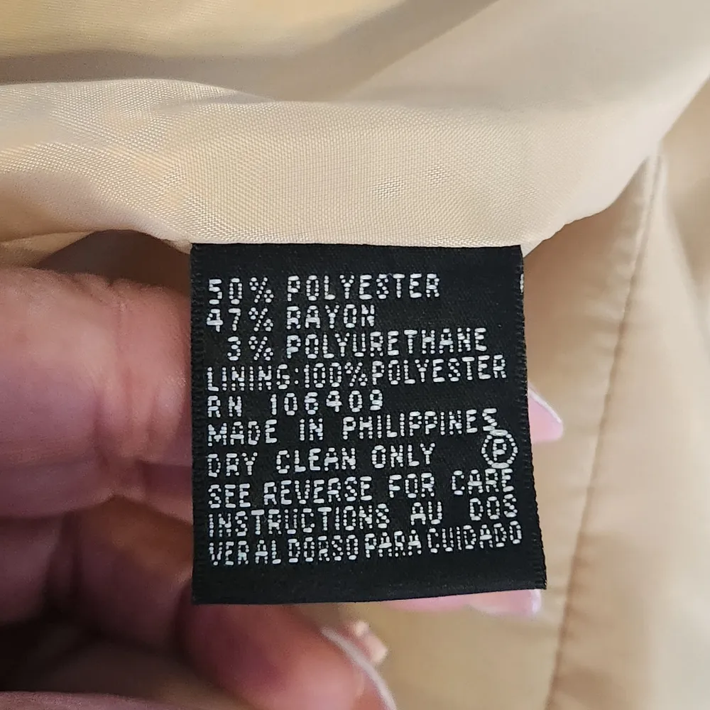 TAHARI by Arthur S. Levine Creamy Dreamy Vintage Style Trench Duster Coat Sz 8 - Image 16