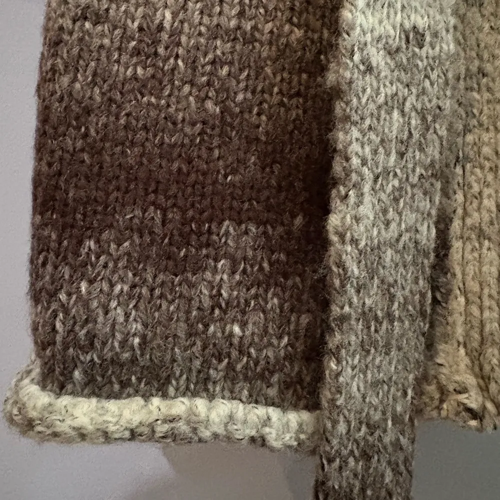 Olive & Oak Brown Tan Cardigan Sweater with Tie Belt and Hoodie in Size L - Image 5