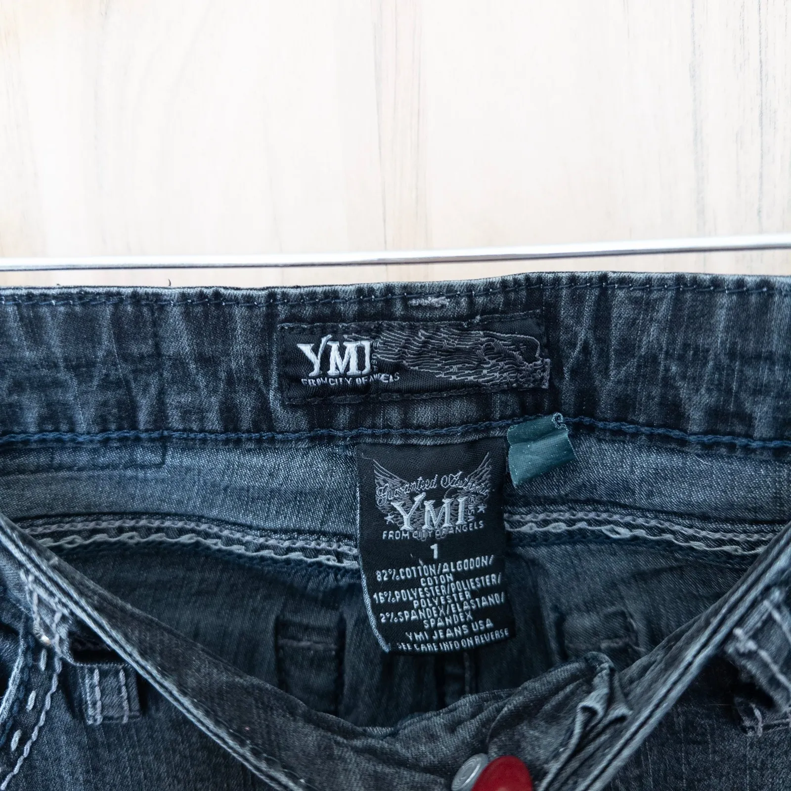 Y2K YMI Womens Low Rise Jeans Size‎ 1  Black Skinny Stretch Denim 2000s Casual - Image 4