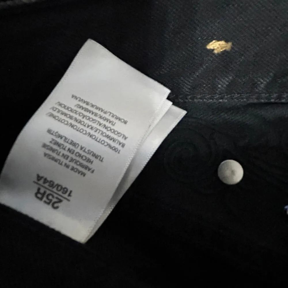 Polo Ralph Lauren Callen High Rise Jeans Size 25 Studded Western Old Money Black - Image 12