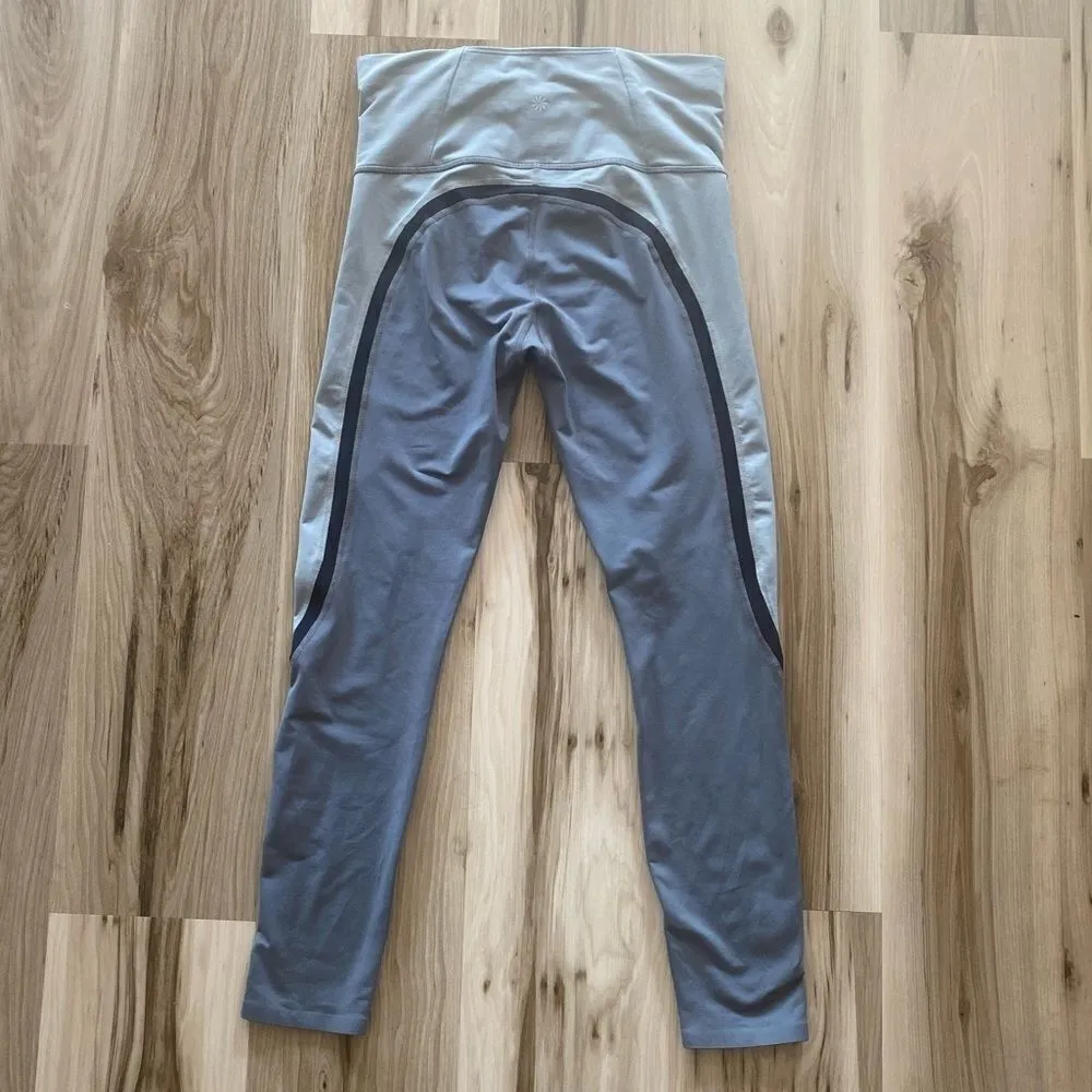 Athleta Gray and Black Color Block Leggings - Image 2