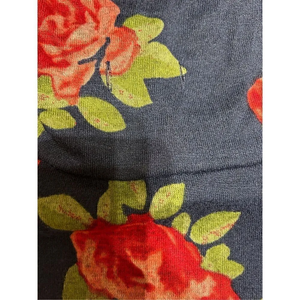 Runway Ready Couture Cowl Neck Long Sleeve Knit Floral - Image 7