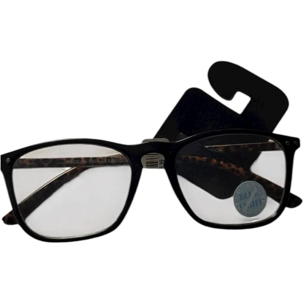 Stylish Black and Brown Animal Print Blue Blocking Glasses - Image 5