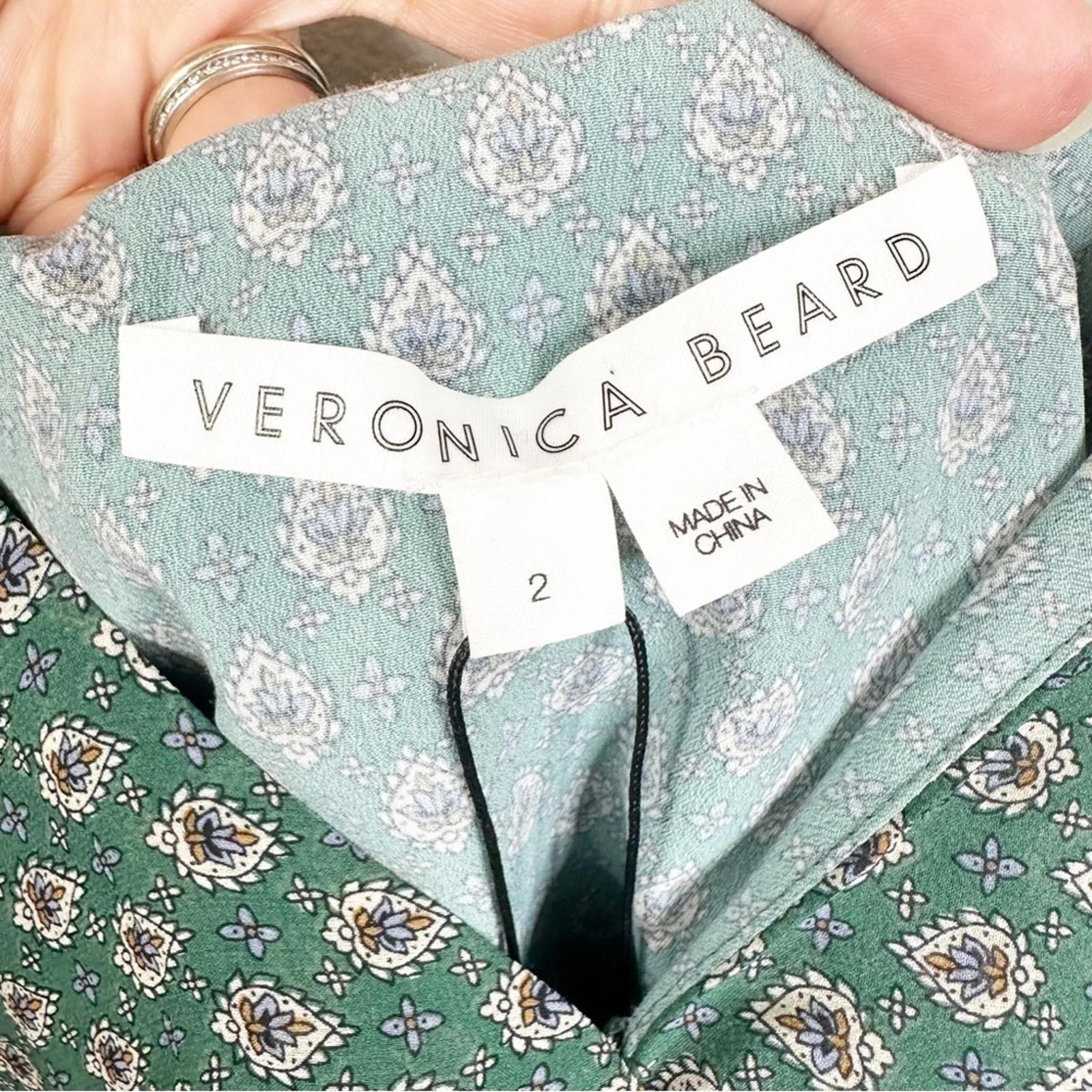 NEW Veronica Beard Size 2 Randa Silk Ruffle Top in Seaglass Multi - Image 9