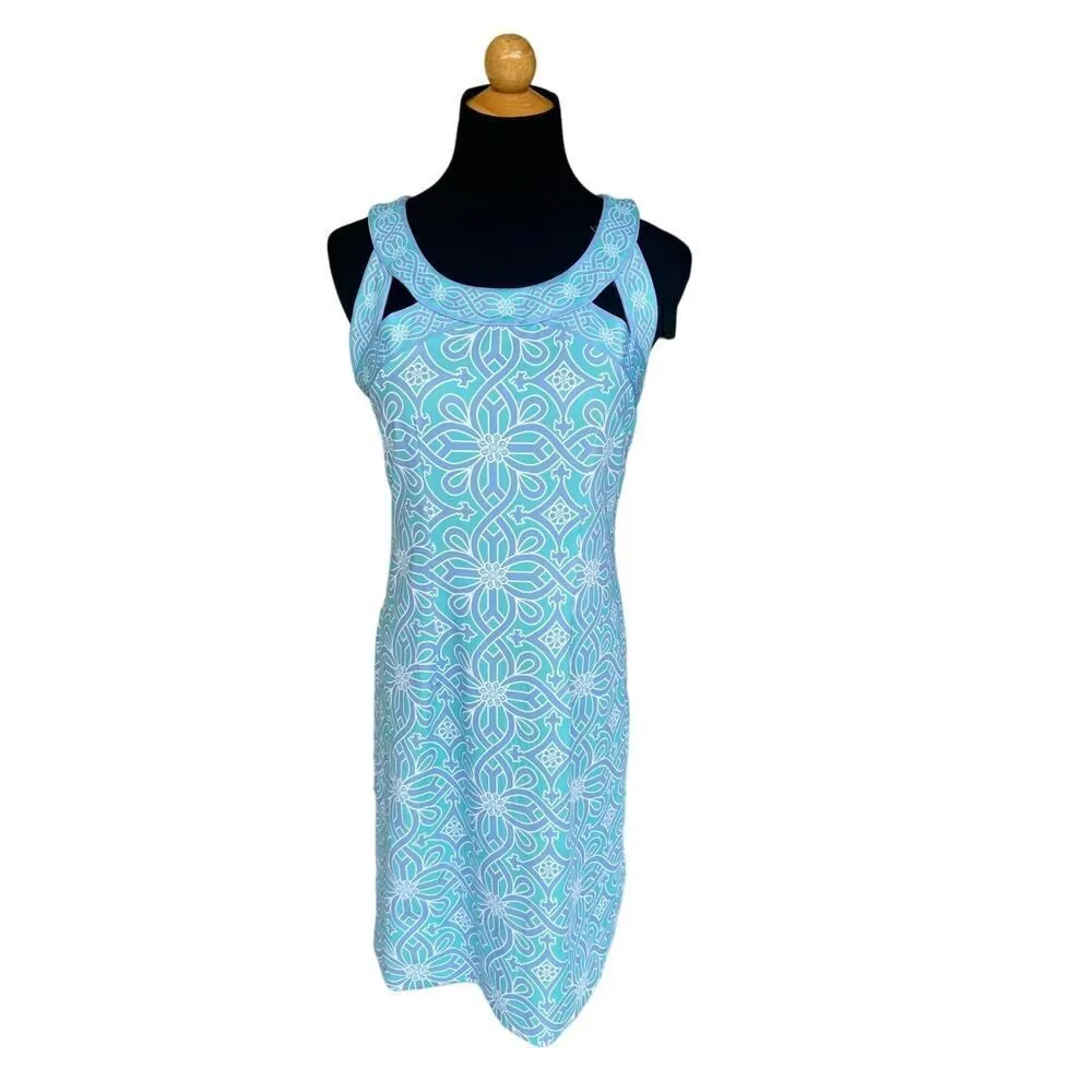 GRETCHEN SCOTT Size S Green Blue ISOSCELES Jersey Dress Piazza Stretch Women’s - Image 2