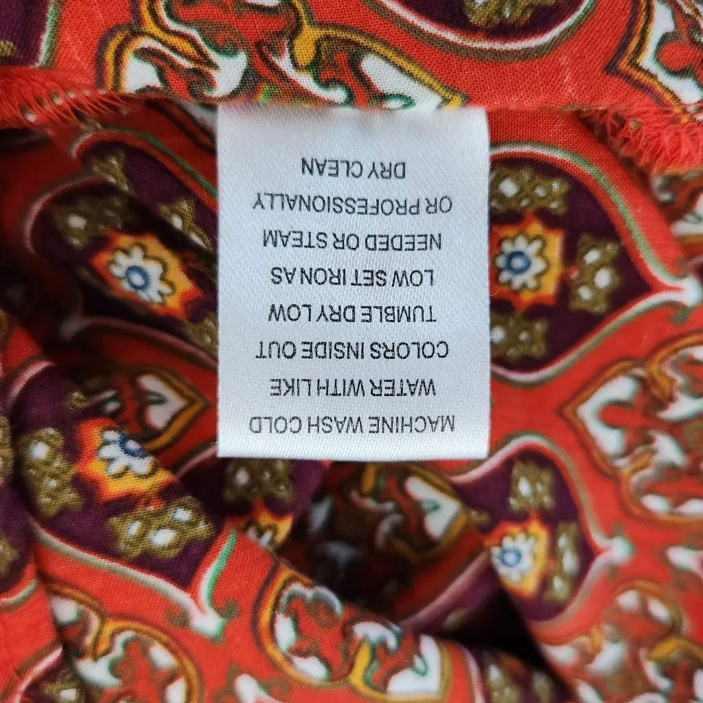 Grand & Greene Orange Blouse Size Small Orange Boho Top Colorful Boho Blouse - Image 7