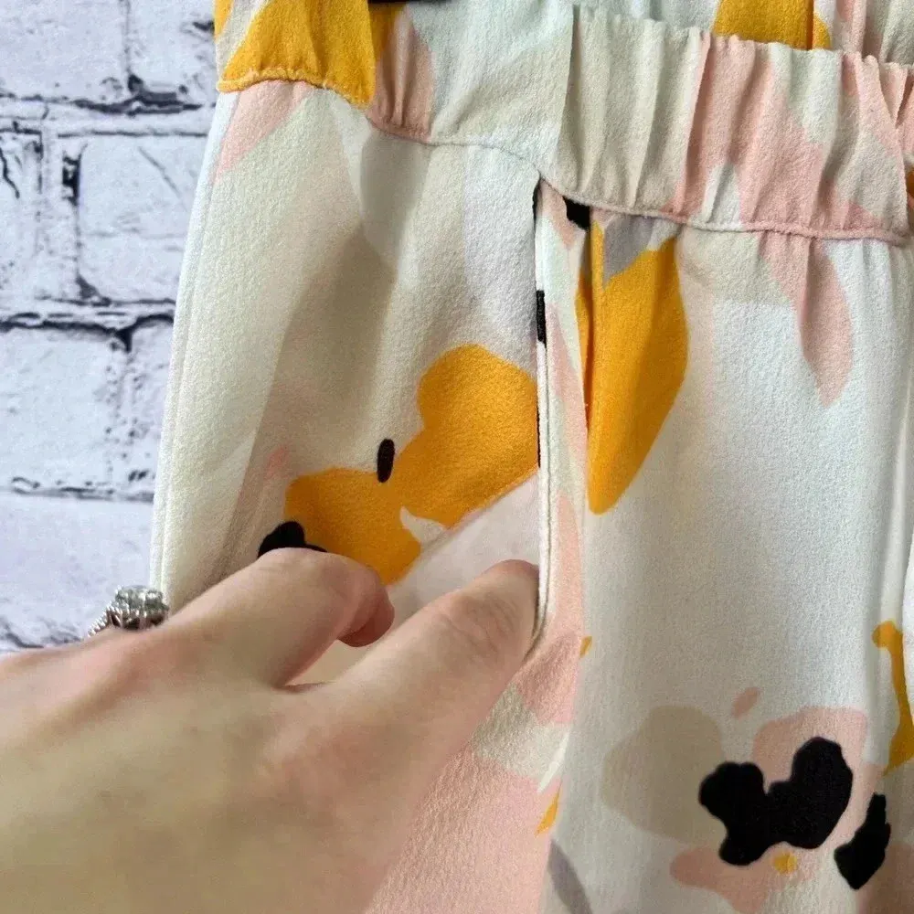 Heidi Klein Honolulu‎ Woven Harem Trousers Drawstring Elastic Waist Size Small Yellow - Image 6