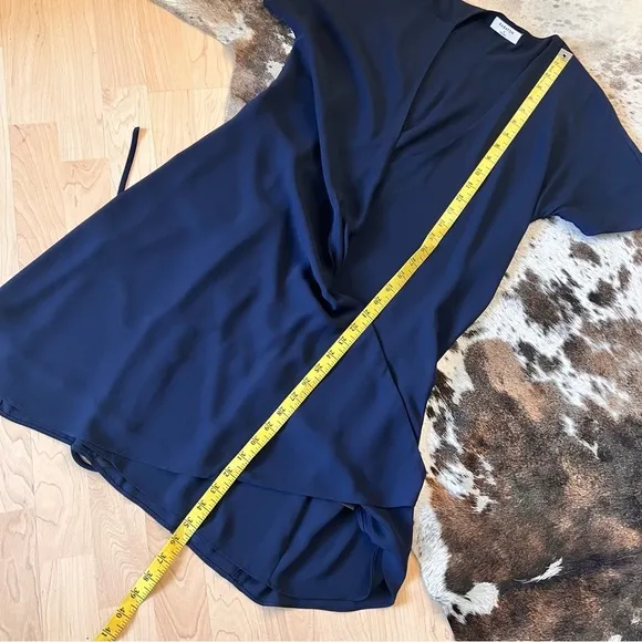 ARITZIA BABATON Navy Wallace Dress Wrap Size Small‎ Chiffon Flowy - Image 9