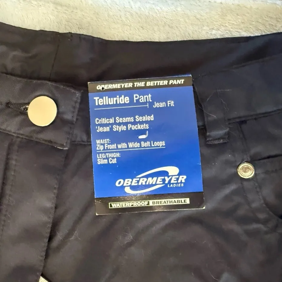 Obermeyer Telluride Women’s Snowpants Ski Pants Size 10 Black Waterproof NWT - Image 9