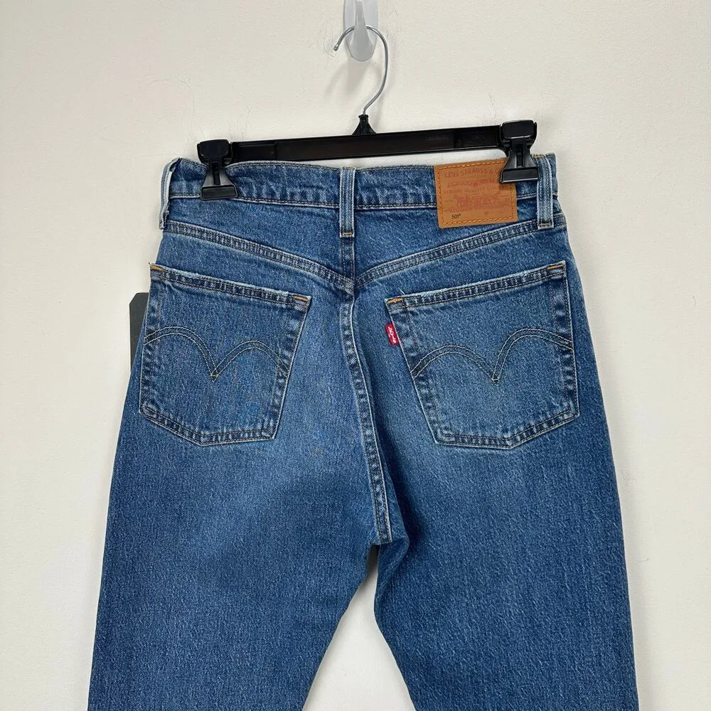 Levi's Premium 501 Original Cropped Womens Jeans High Rise Blue W 26  L 26 NWT - Image 7