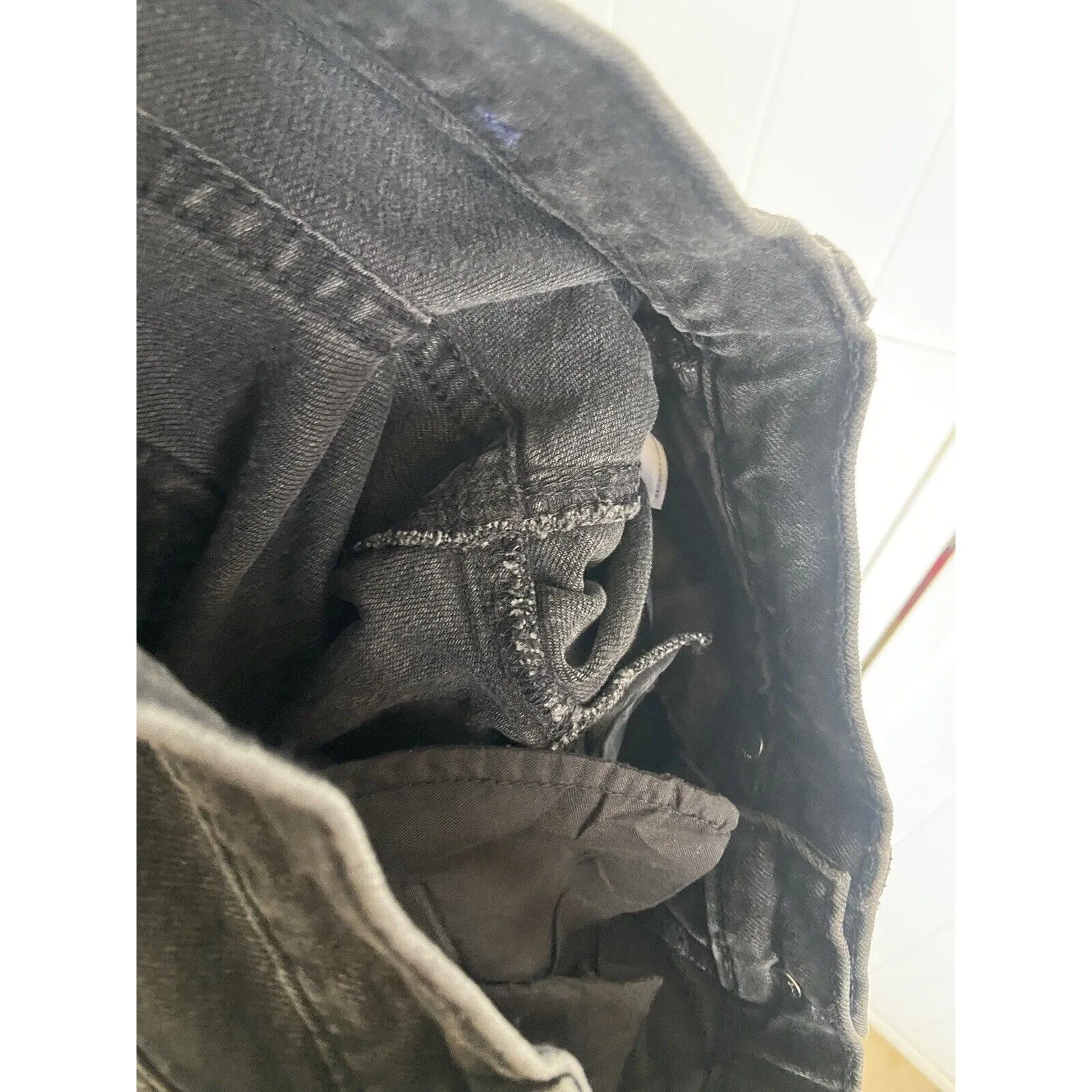 Gap Womens‎ Jeans Sz 0 25R High Rise Straight Black Denim - Image 6