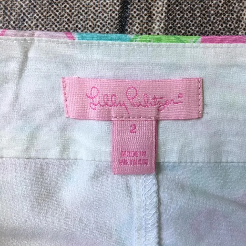 Lilly Pulitzer Skirt Skort 2 XS Patchwork Giraffe Lion Floral Print Wrap‎ Shorts - Image 2