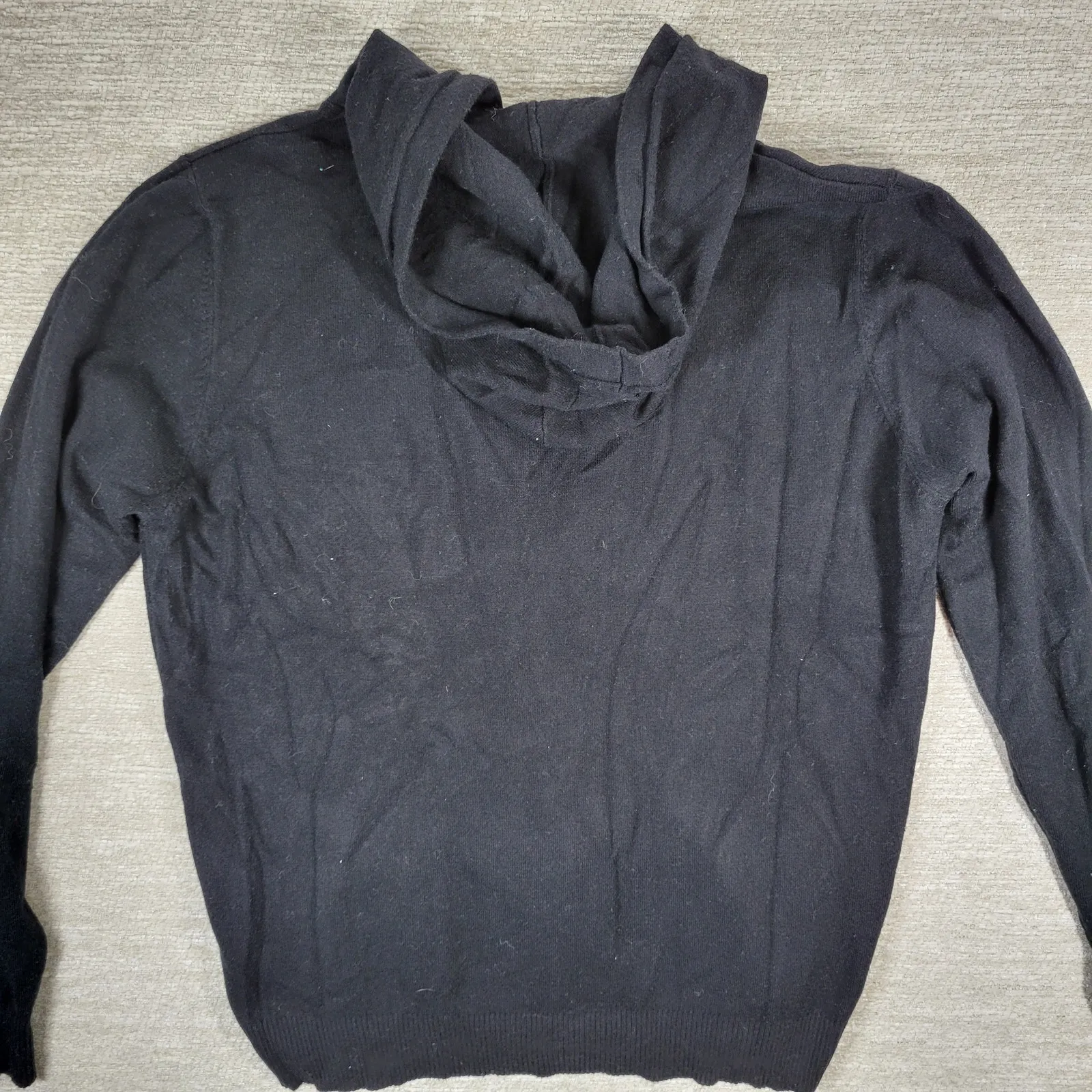 Milano Celestial Embroidered Zip Hoodie Women’s Small Moon Stars Viscose Knit Black - Image 10