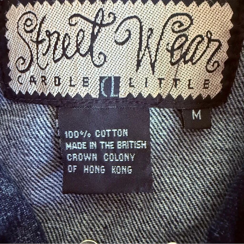 Vintage 70s Carole Little Street Wear Denim Vest Patchwork Western Boho Hippie M Blue Size M - Image 7