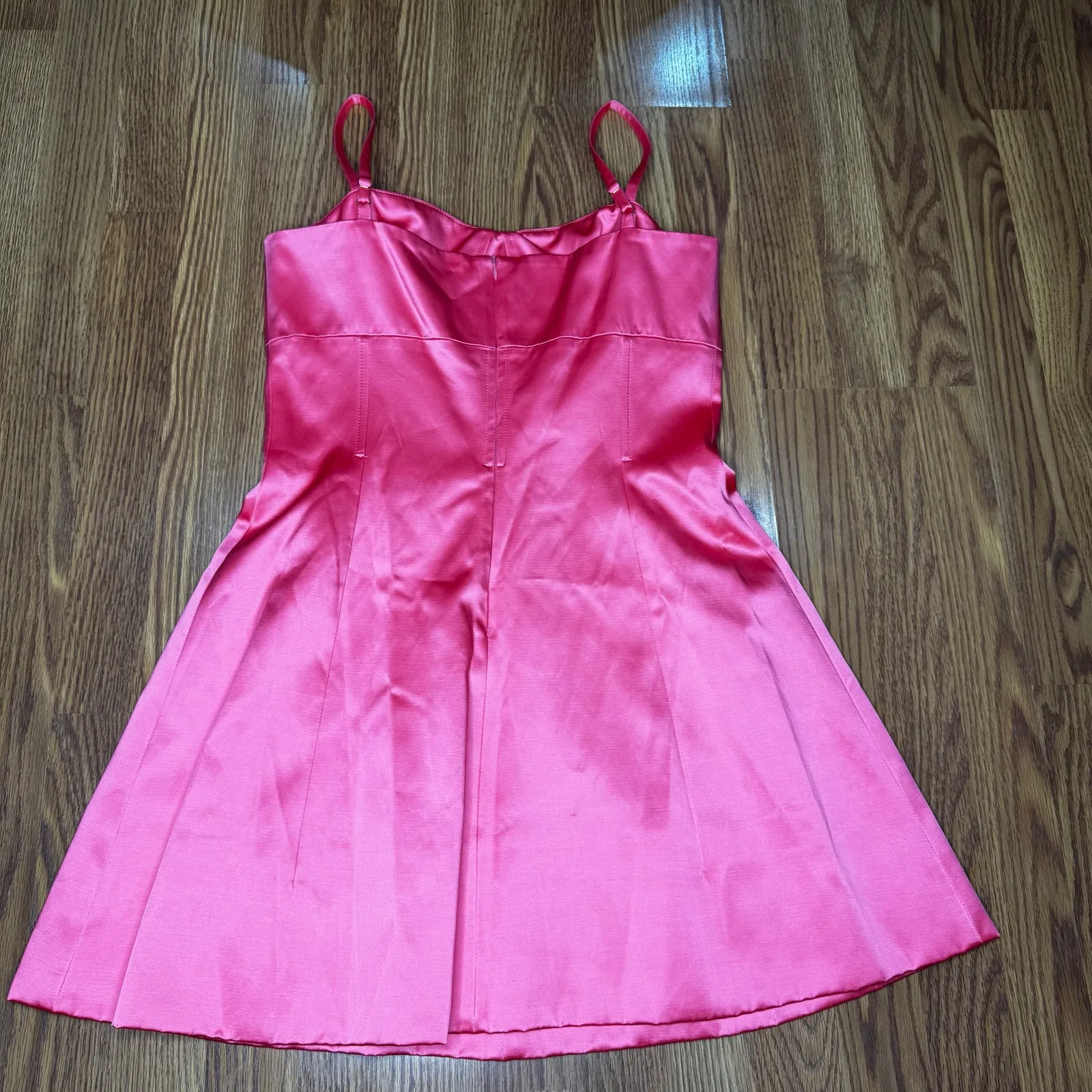 PATOU Pink Cotton Blend Satin Mini Dress FR 44 Cutout Waist Cocktail Party Dress Size undefined - Image 10