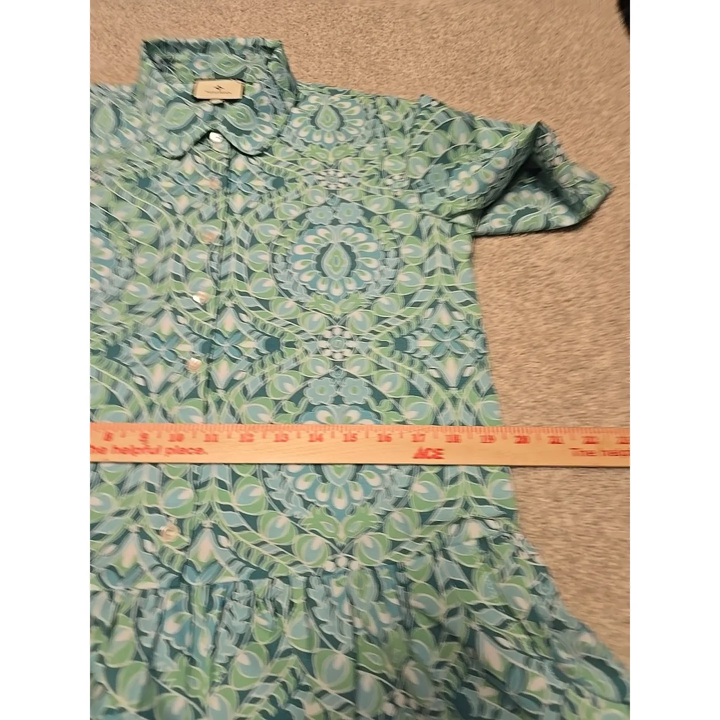 Tuckernuck Shirt Dress Womens S Green‎ Mykonos Hayes Pleated Collar Button Front - Image 7