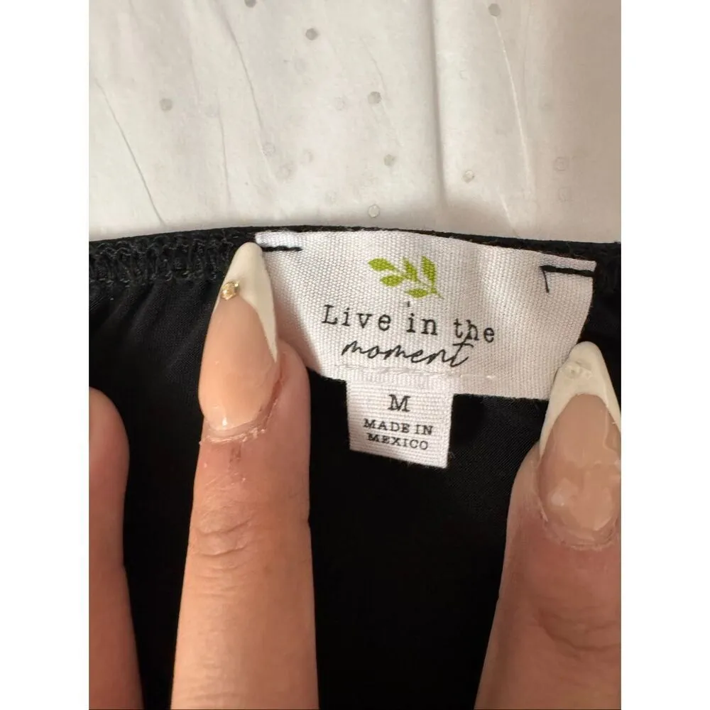 Live in the Moment Black Ruched Cami Top Women’s Size M - Image 6