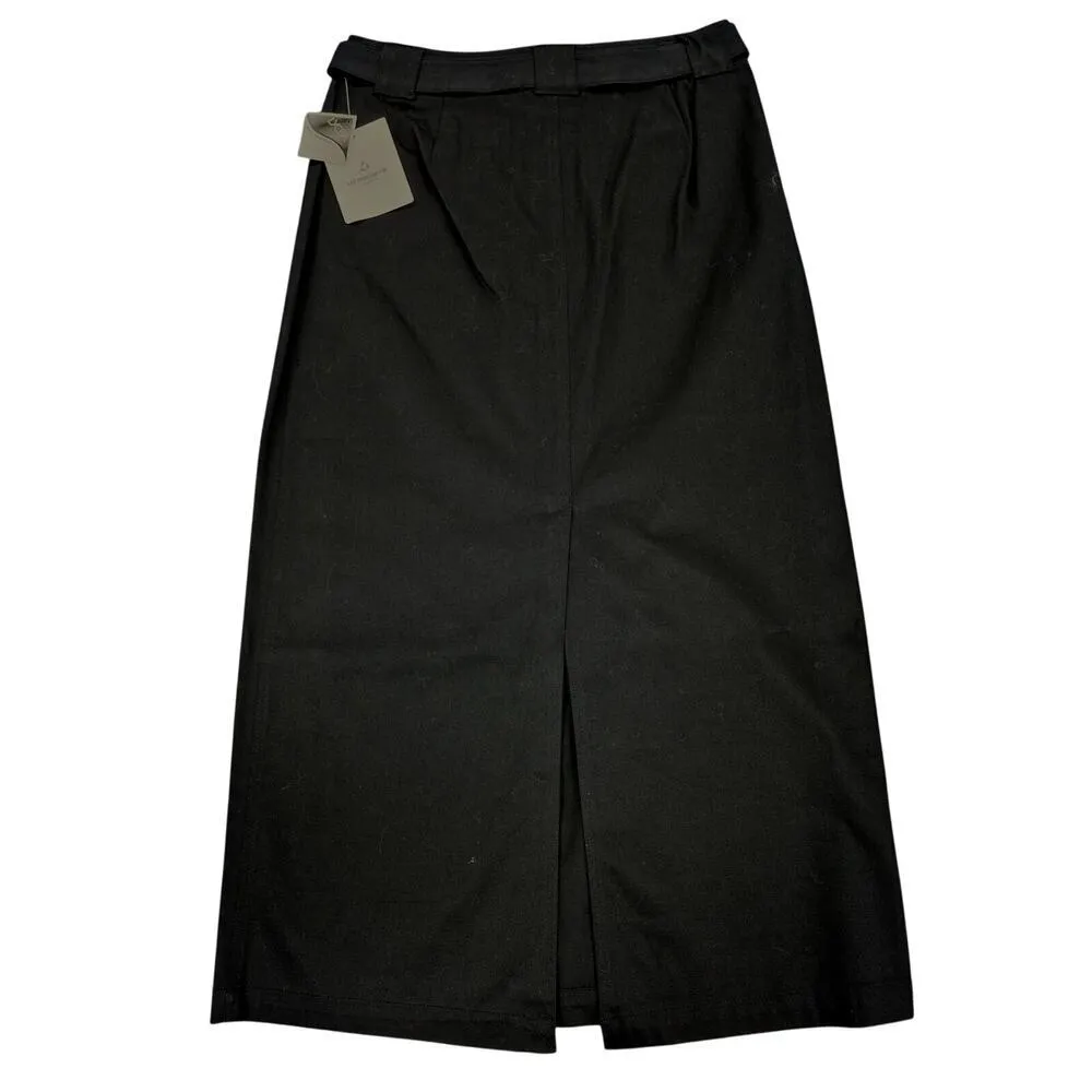 NWT 80s 90s VTG Liz Claiborne Sport Black Lycra belted Midi  Pencil Skirt Sz 12 - Image 2