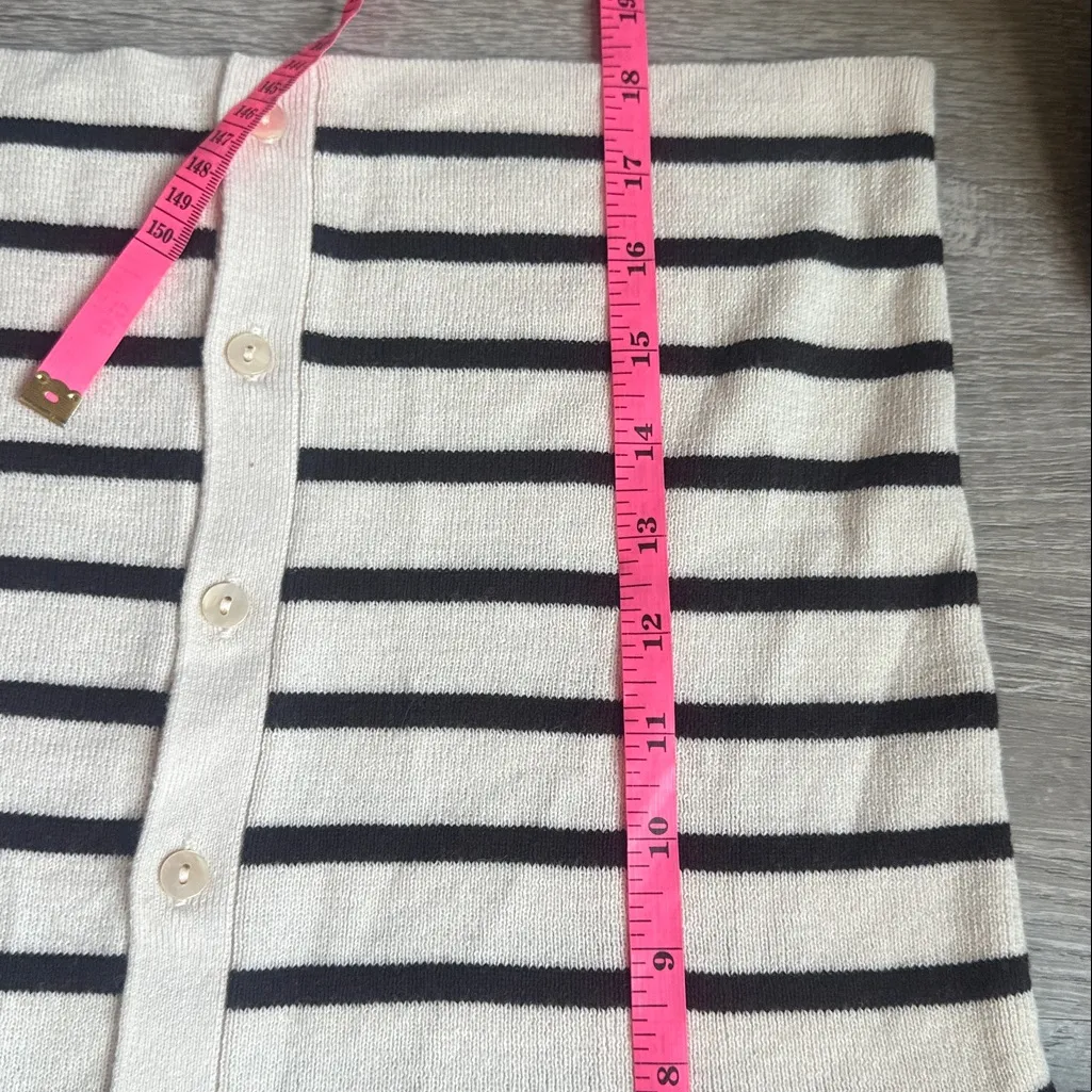 Ulla Johnson Faustine Stripe Wool Cropped Knit Cardigan - Image 9