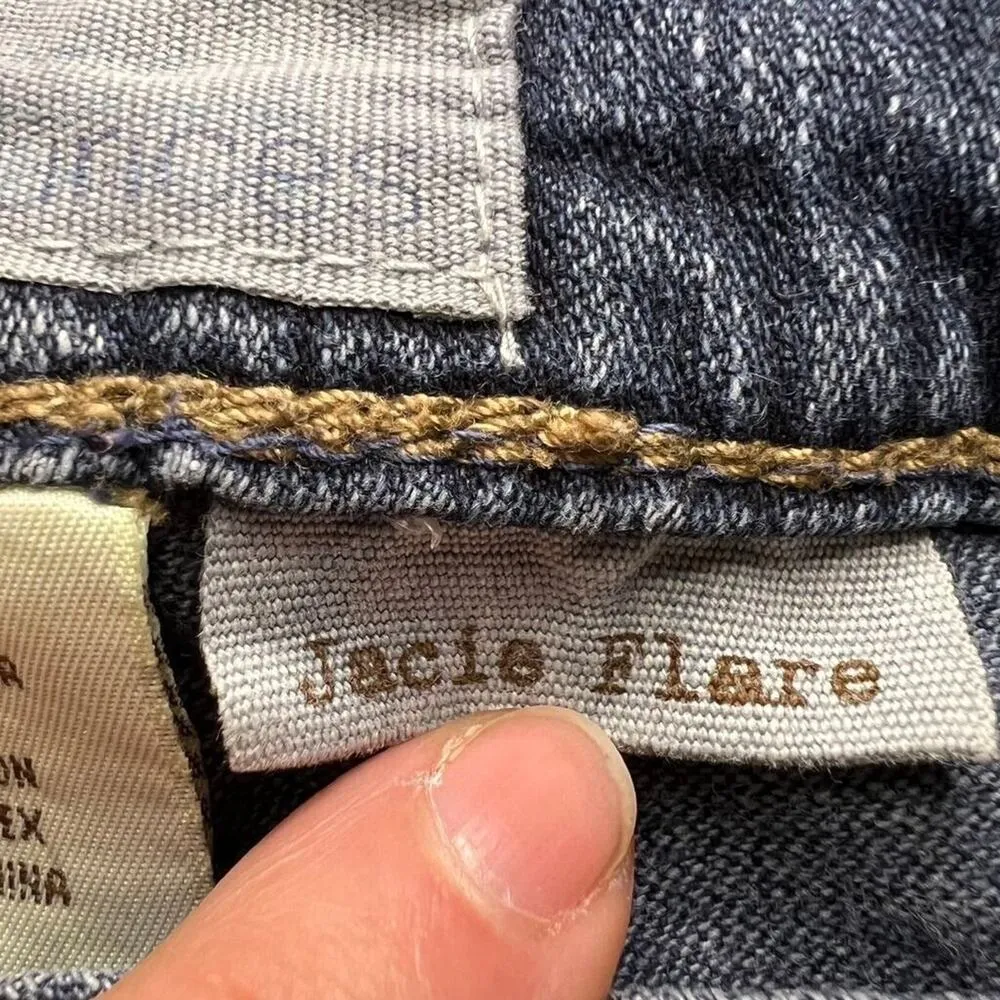 Maurices Womens Denim Blue Jeans Jacie Flare Leg Lightly Distressed 15 16R - Image 9
