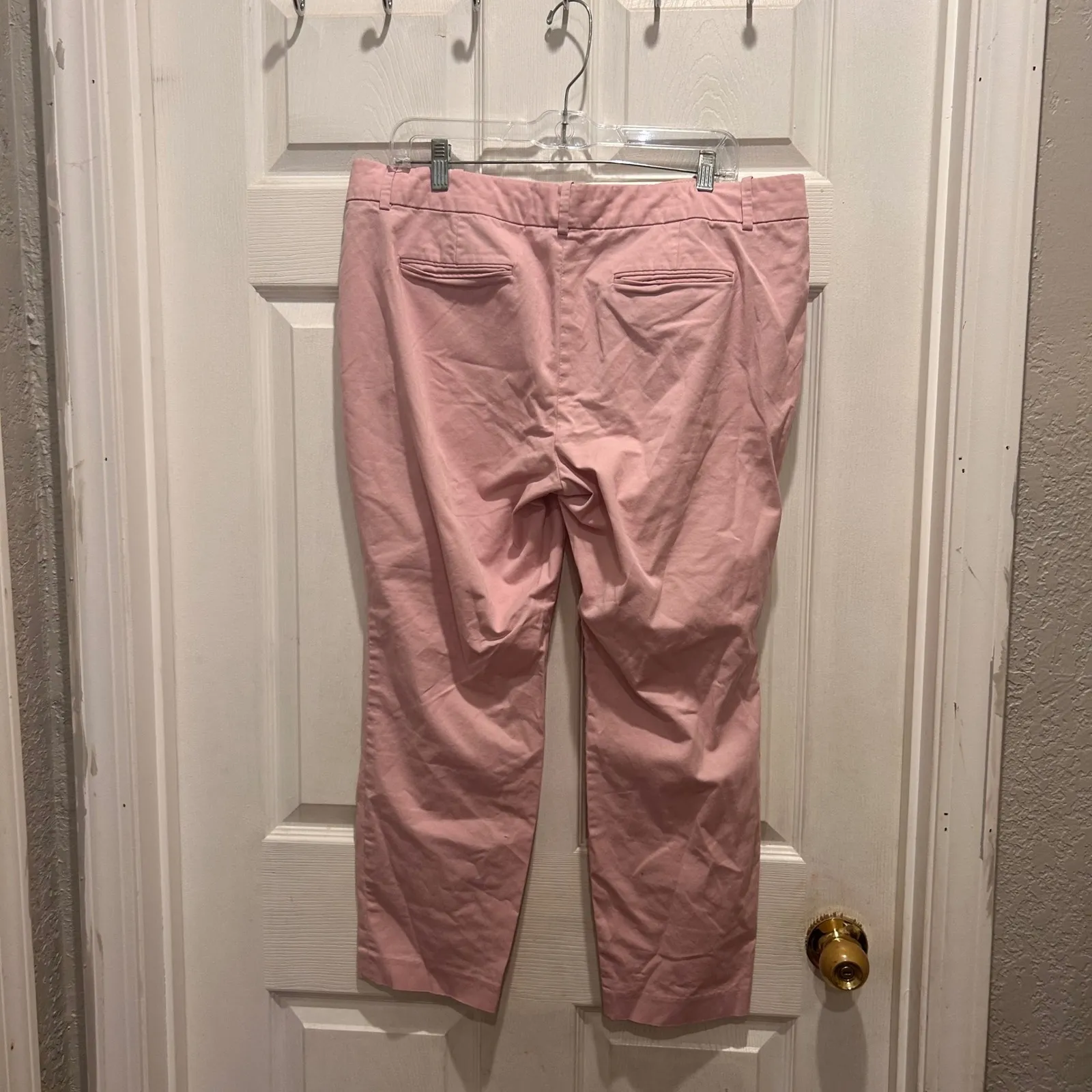 J Crew Cafe Capri Pants Womens Size 14 Pink Cotton Blend Casual Chinos Pink - Image 4
