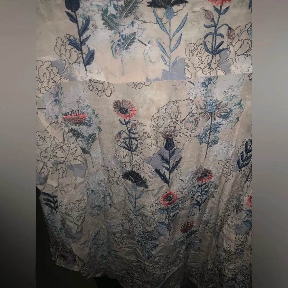 Biya JOHNNY WAS FIELDS BLOUSE Silk NWT fall casual boho $435 floral button top - Image 10